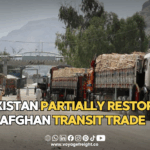 Cargo trucks lined up at Chaman border as Pakistan resumes Afghan Transit Trade operations.